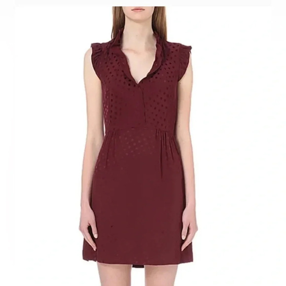 ! NWT Sandro Jasmine Polka Dot Print Mini Dress - Picture 1 of 8